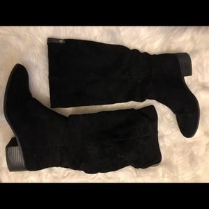 Black High Rise Heeled Boots